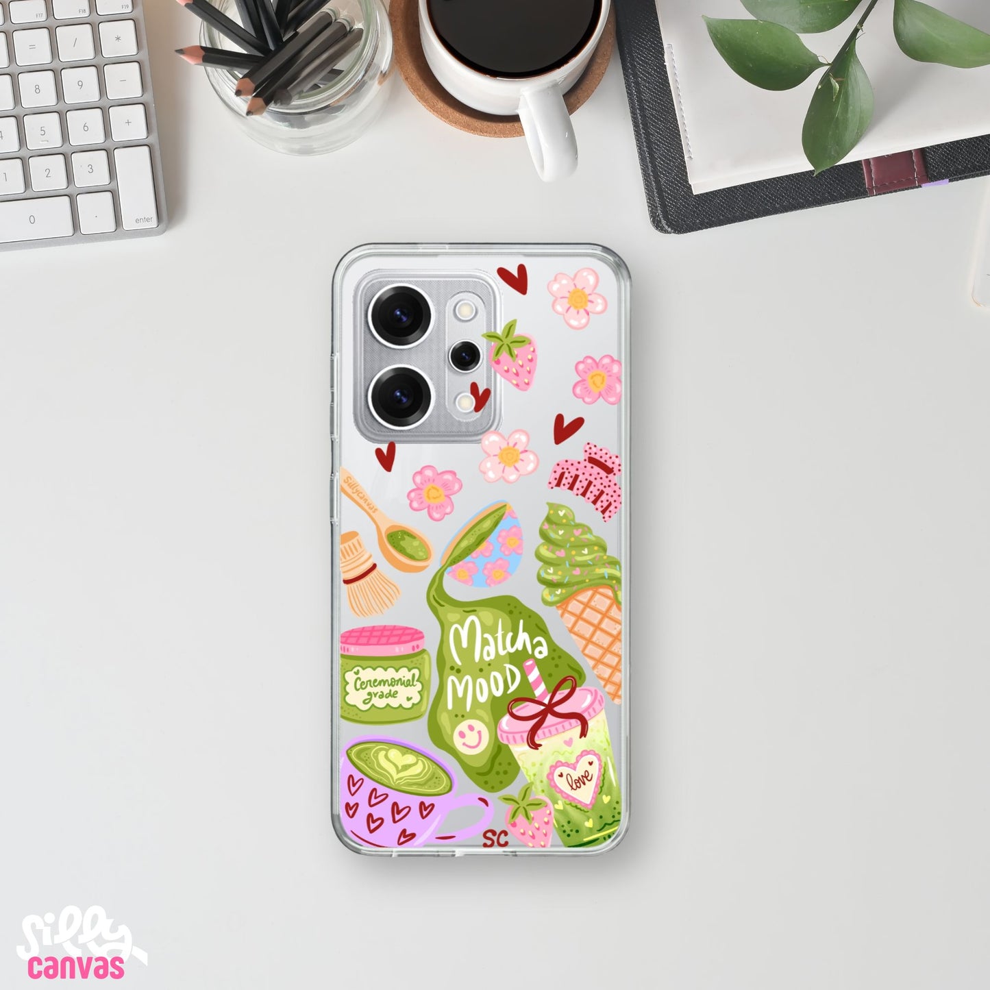 Matcha Mood Clear Silicone Case