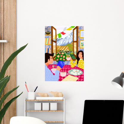 Mountain Travellers & Pahaadi Momo Travel Wall Art