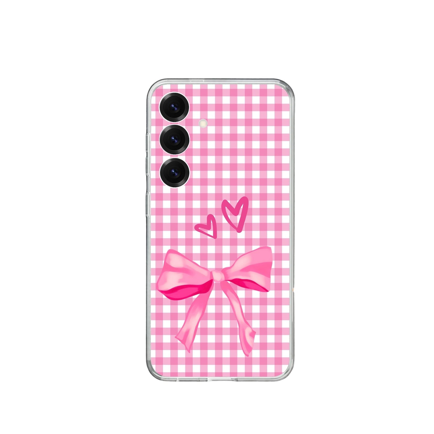 Gingham Background Pink Coquette Silicone Case