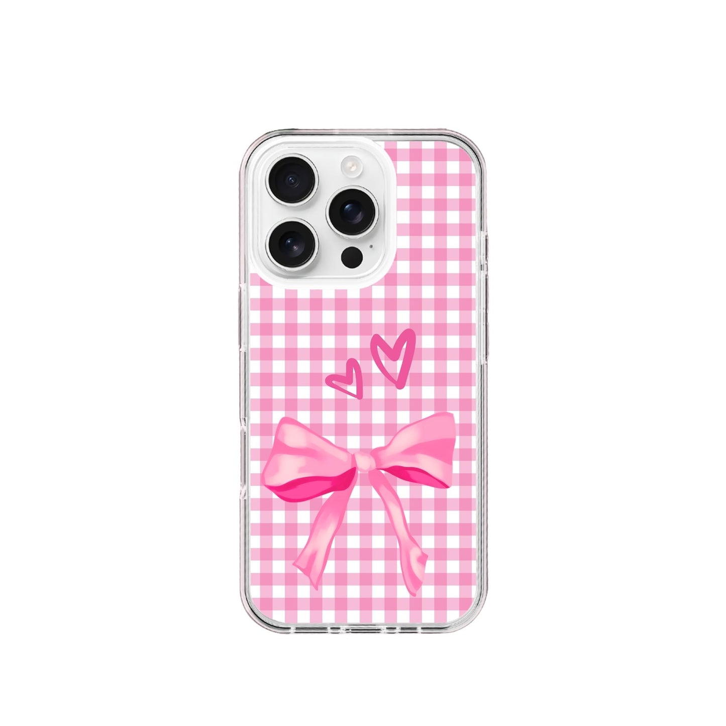 Gingham Background Pink Coquette Silicone Case