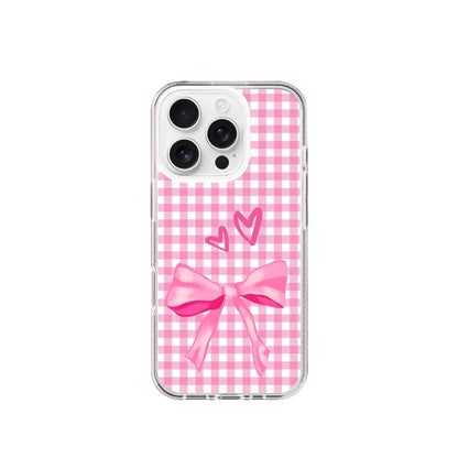 Gingham Background Pink Coquette Silicone Case