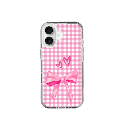 Gingham Background Pink Coquette Silicone Case