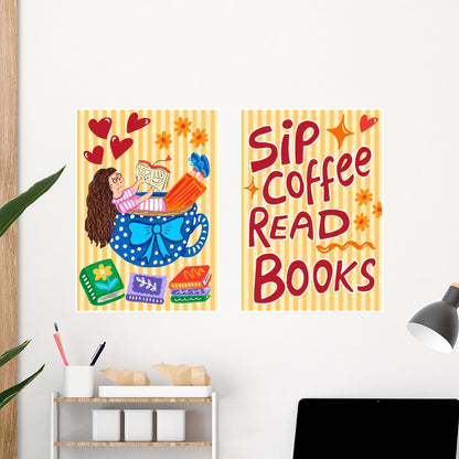 Books & Coffee Wall Art