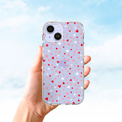 Clear Silicone Case Heart confetti pattern