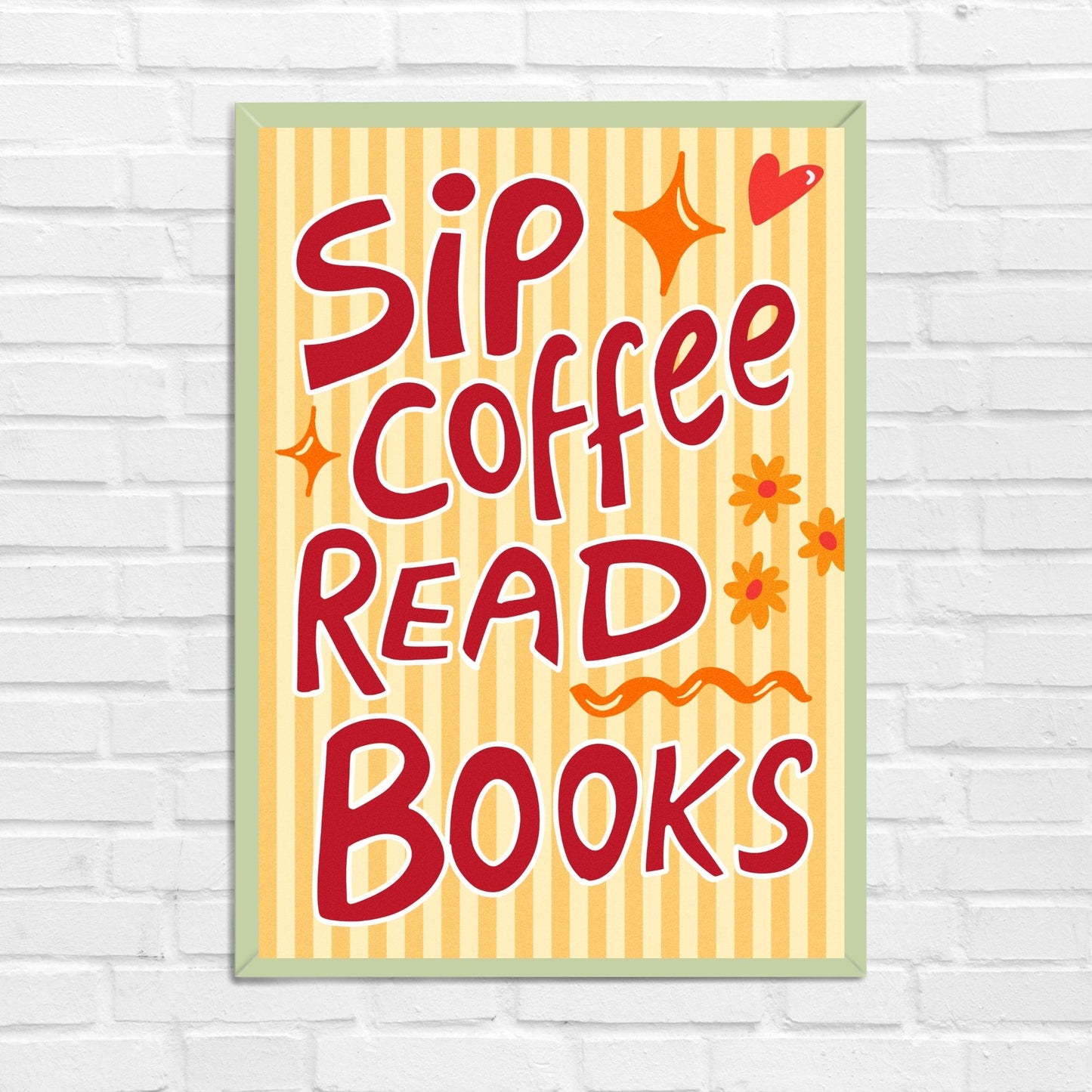 Sip Coffee Read Books Wall Art