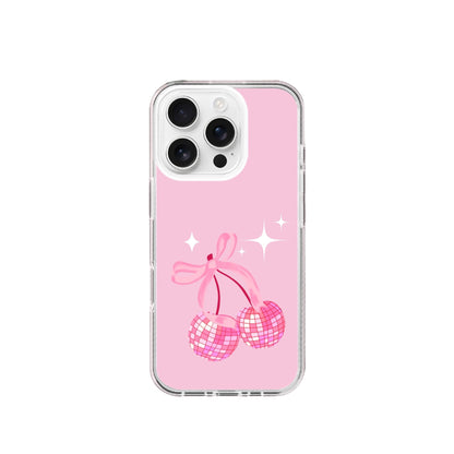 Disco Ball Cherry Coquette Pink Silicone Phone Case