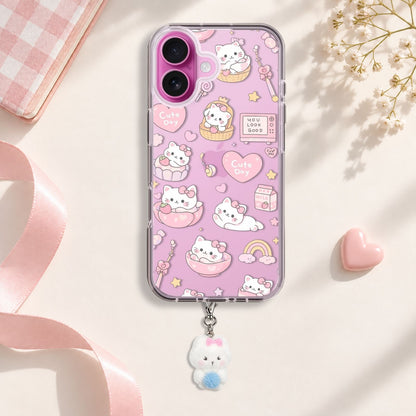 Cute Day Kitten Silicone Case with Cute Charm
