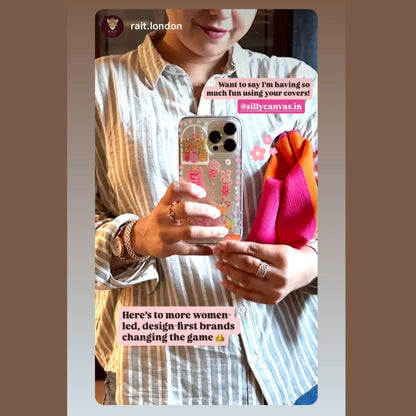 Silicone Clear Case with Pink Charm Flower Market