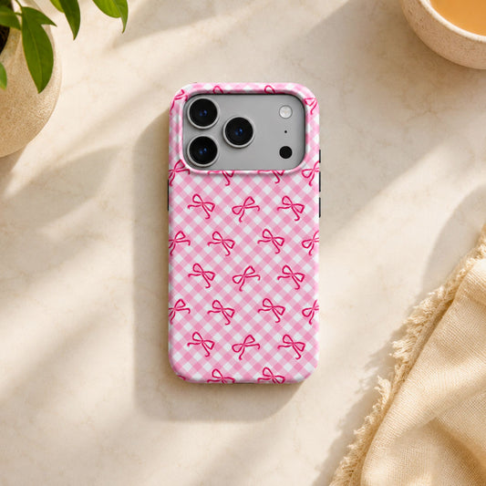 Pink Bow Pattern on Pink Armour Case