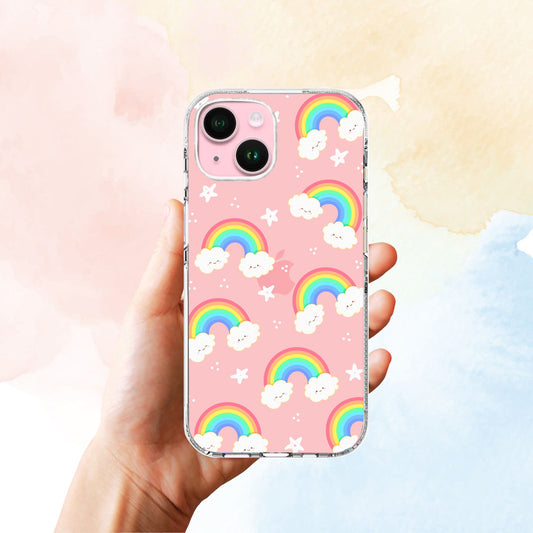 Clear Silicone Case Cute Rainbow