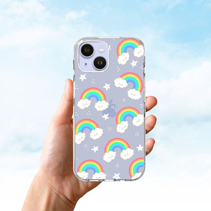 Clear Silicone Case Cute Rainbow