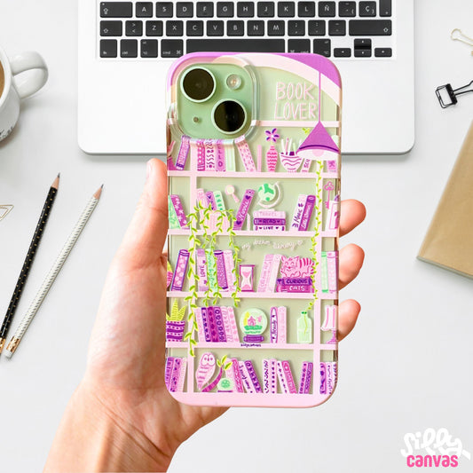 Clear Silicone Case Booklovers Purple