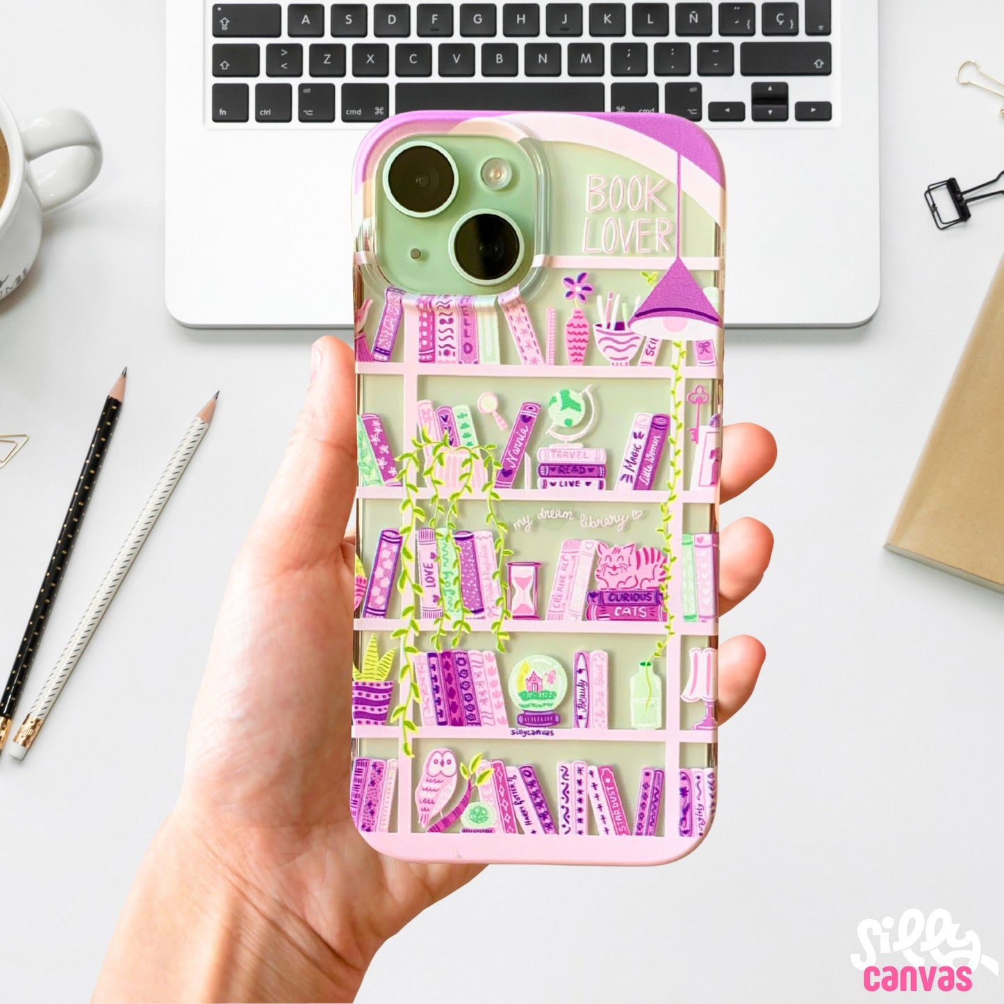 Clear Silicone Case Booklovers Purple