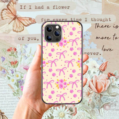 Soft Floral Pattern Glass Case