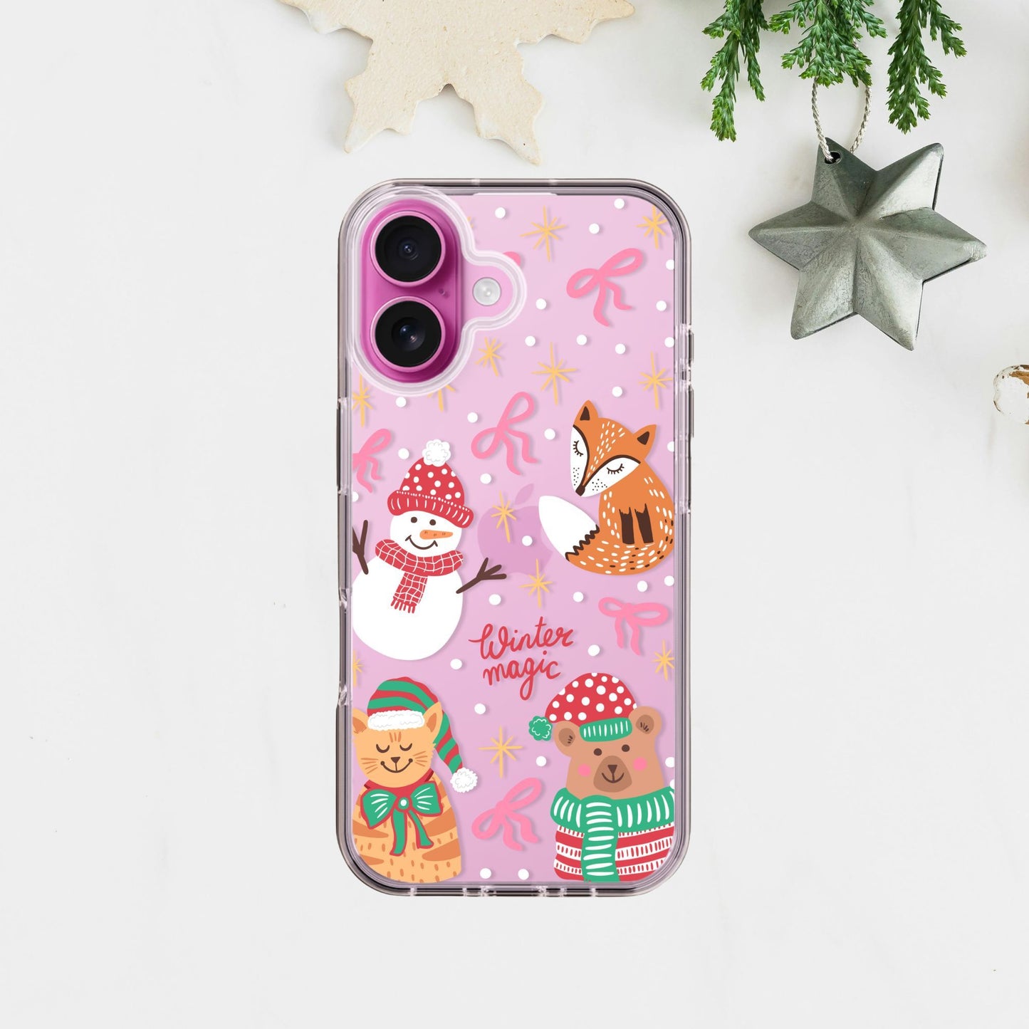 Clear Silicone Case Christmas Winter Magic