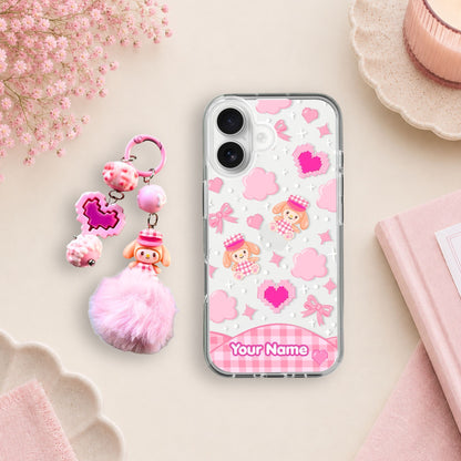 Custom Name Kawaii Melody Clear Silicone Phone Case with Charm