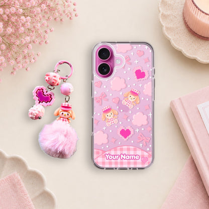 Custom Name Kawaii Melody Clear Silicone Phone Case with Charm
