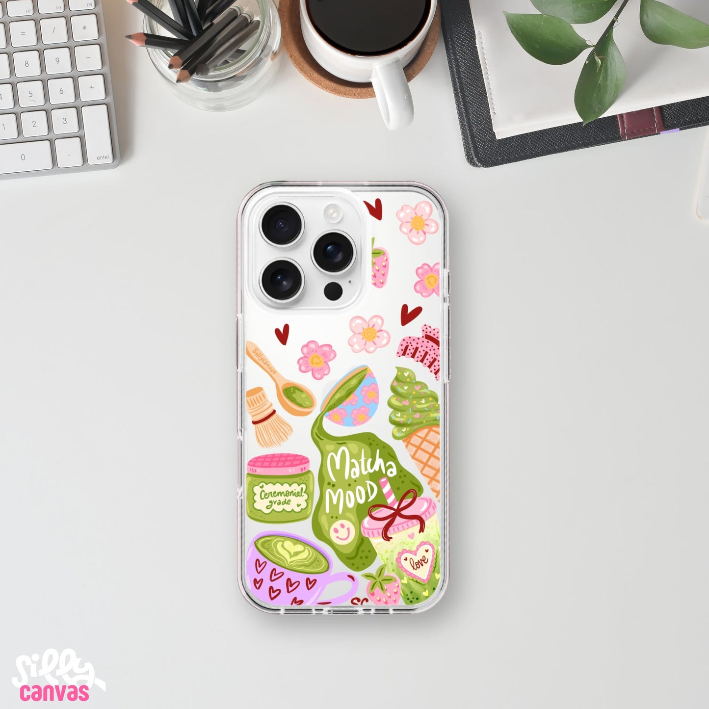 Matcha Mood Clear Silicone Case