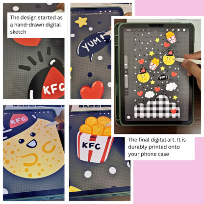 KFC Clear Silicone Phone Case with Small Charm
