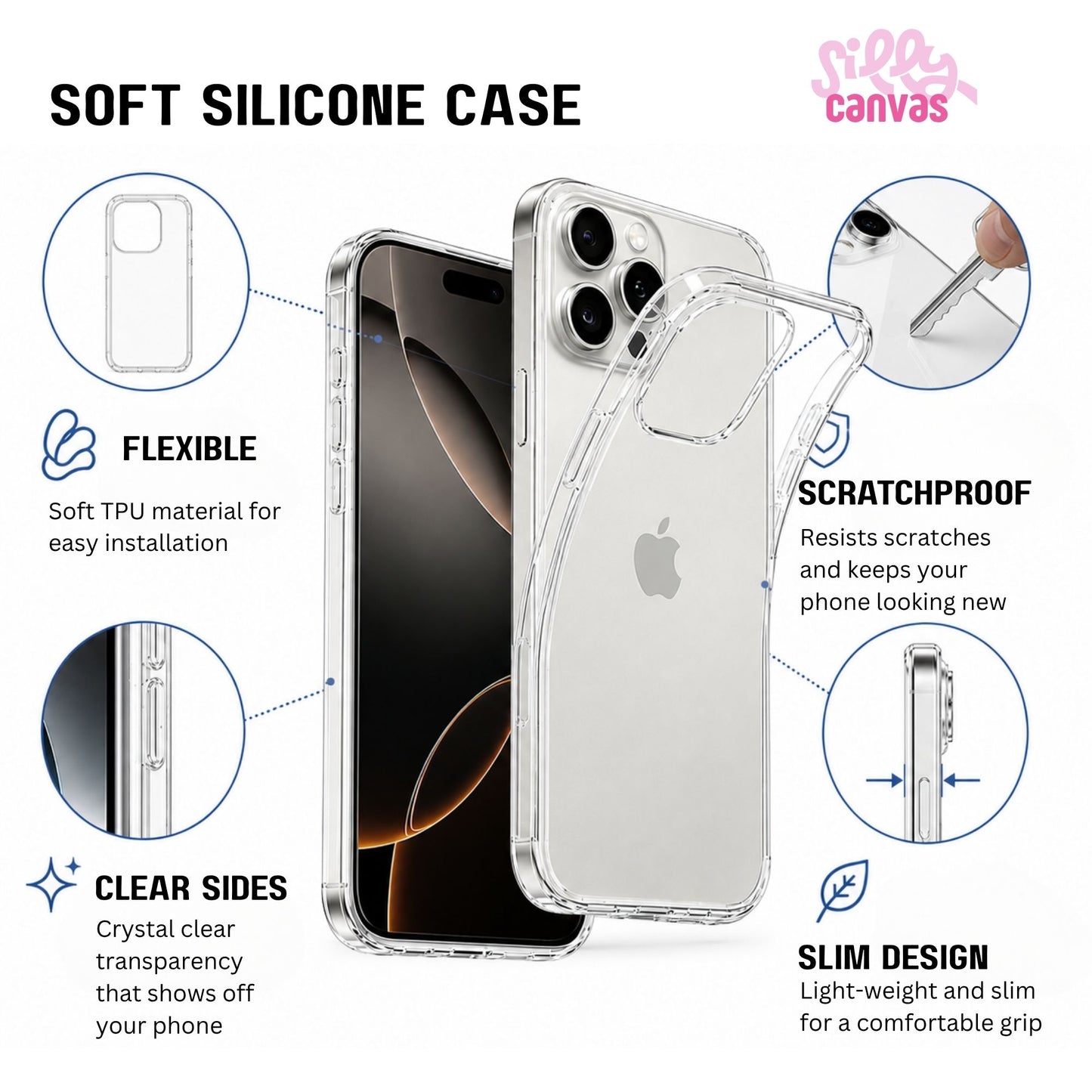 Coffee Lover Clear Silicone Phone Case - Soft TPU Cover