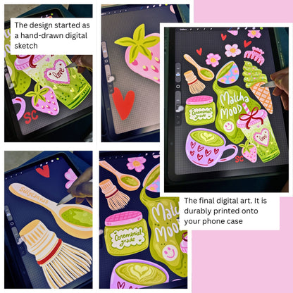 Matcha Mood Clear Silicone Case with Charm