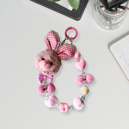 Strawberry Picnic Checks Charm Case - Silicone Clear Case with Charm