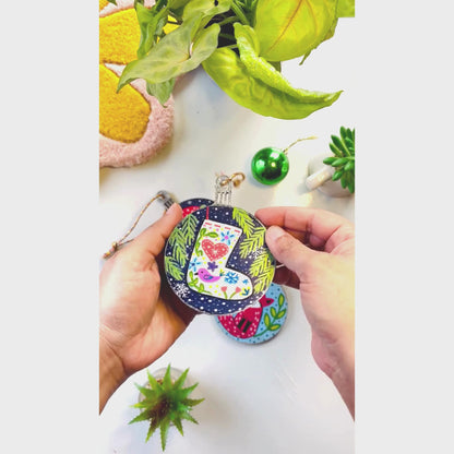 Set of 8 - Hand-painted Christmas Ornaments