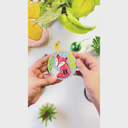 Set of 8 - Hand-painted Christmas Ornaments