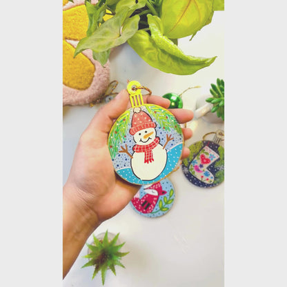 Set of 8 - Hand-painted Christmas Ornaments
