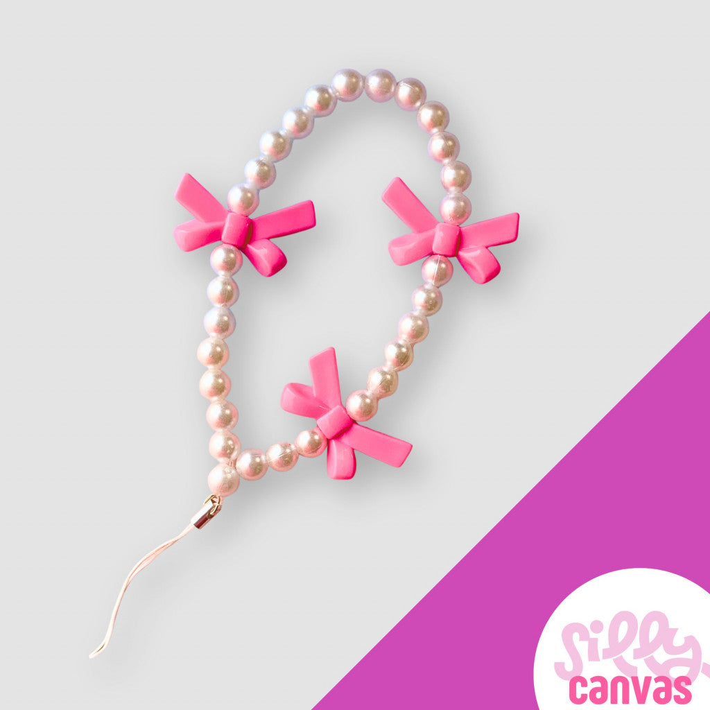 Silicone Clear Case with Pink Bow Charm Selfcare Stickers