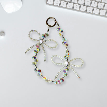 Large Bow Charm Case - Silicone Clear Case with Charm